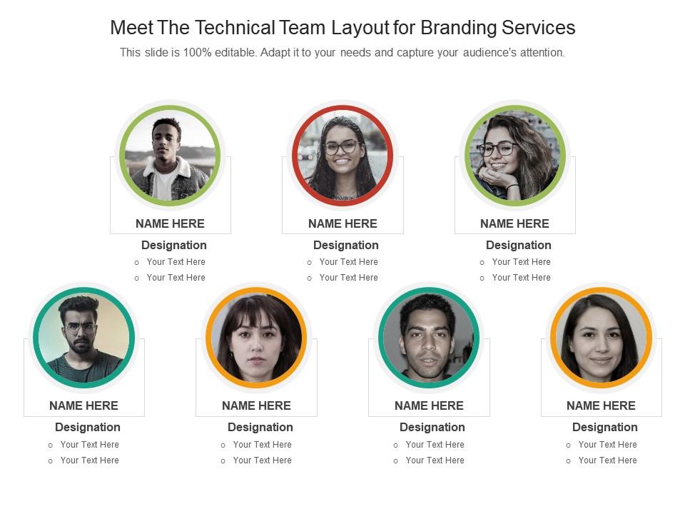 Meet The Technical Team Layout For Branding Services Infographic Template