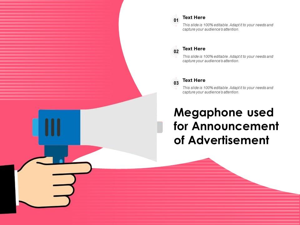 Megaphone Used For Announcement Of Advertisement PowerPoint Slides