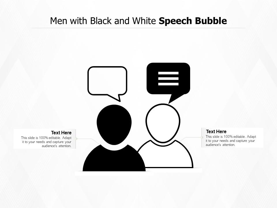 Men With Black And White Speech Bubble