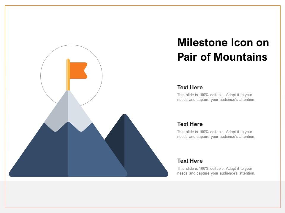 Milestone Icon On Pair Of Mountains | PowerPoint Templates Download ...