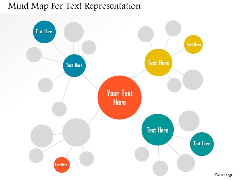 Mind map for text representation flat powerpoint design Slide00