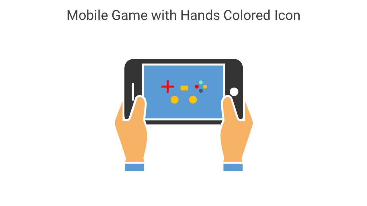 Mobile Game With Hands Colored Icon In Powerpoint Pptx Png And Editable Eps Format