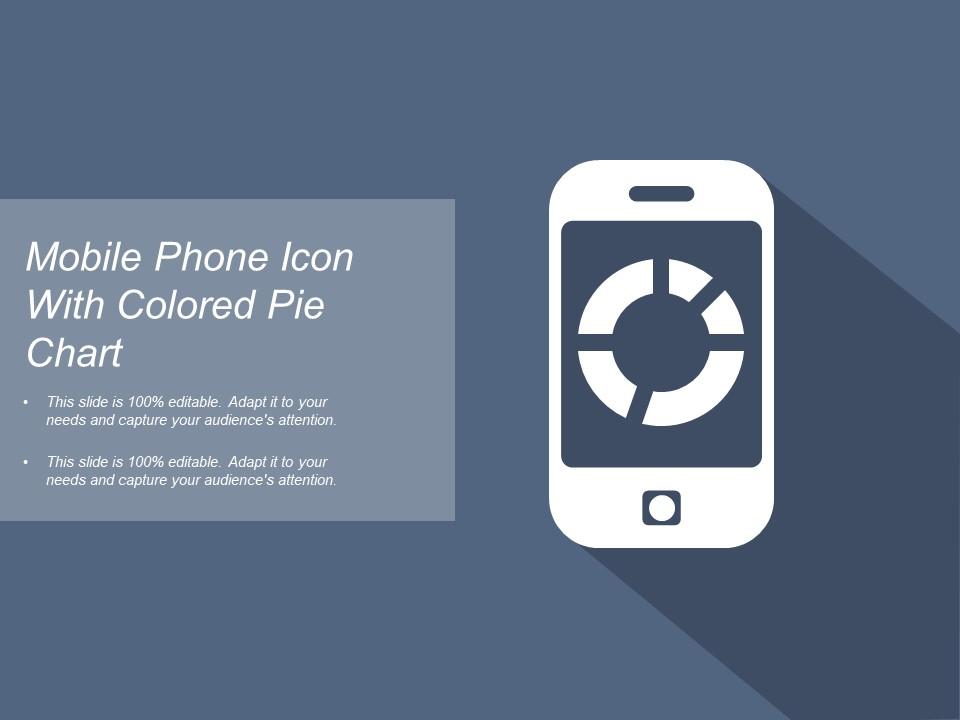 Mobile phone icon with colored pie chart Slide00