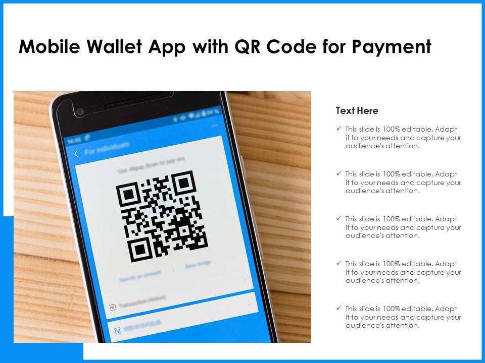 Mobile Wallet App With QR Code For Payment Presentation Graphics
