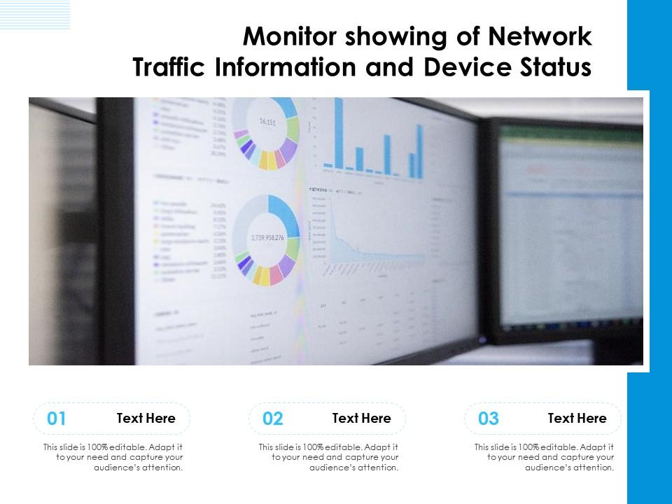 Monitor showing of network traffic information and device status Slide00