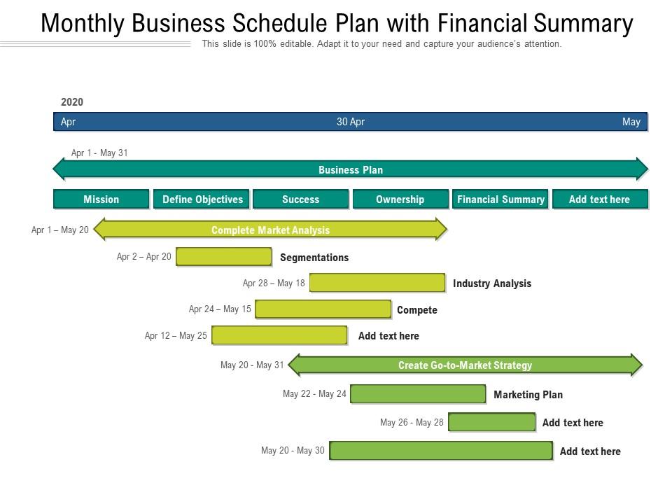 monthly business plan monthly business plan
