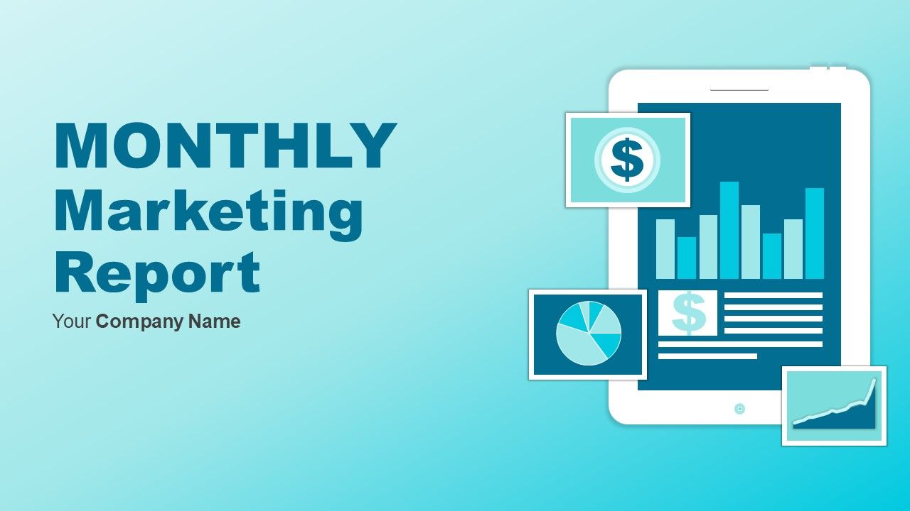 Monthly marketing report powerpoint presentation with slides Slide00