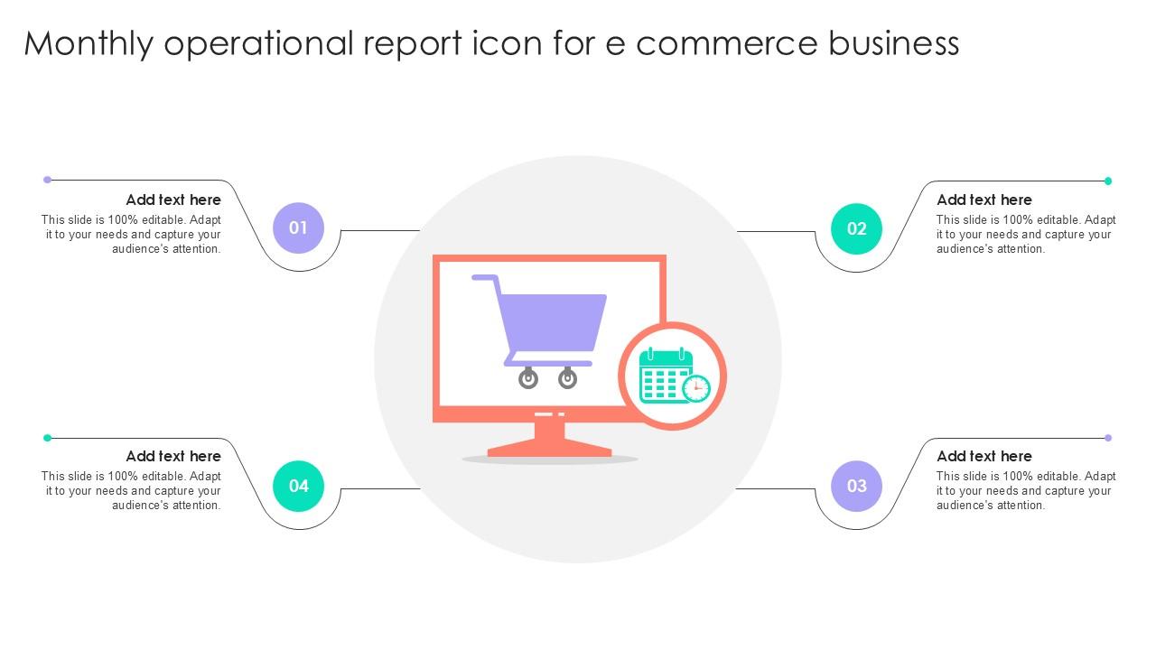 Monthly Operational Report Icon For E Commerce Business Ppt Template ...