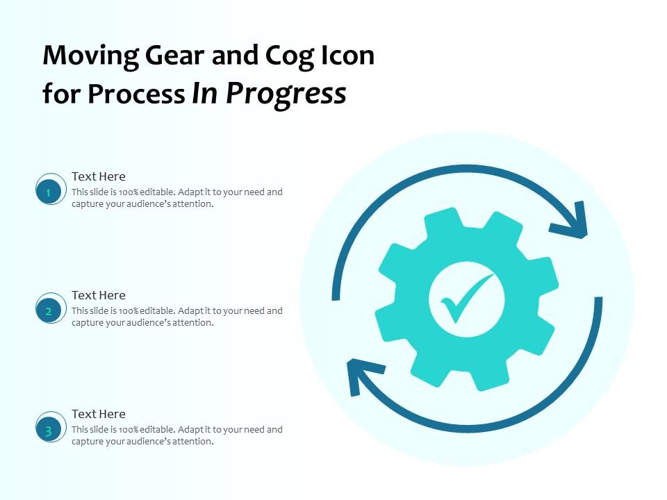 Moving gear and cog icon for process in progress Slide00
