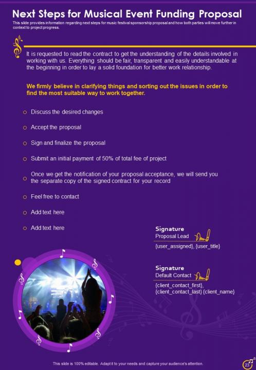 Musical event funding proposal example document report doc pdf ppt Slide23