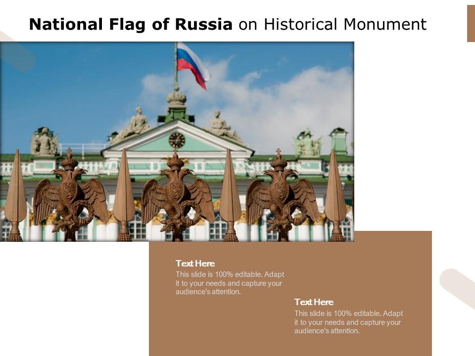 National flag of russia on historical monument Slide01