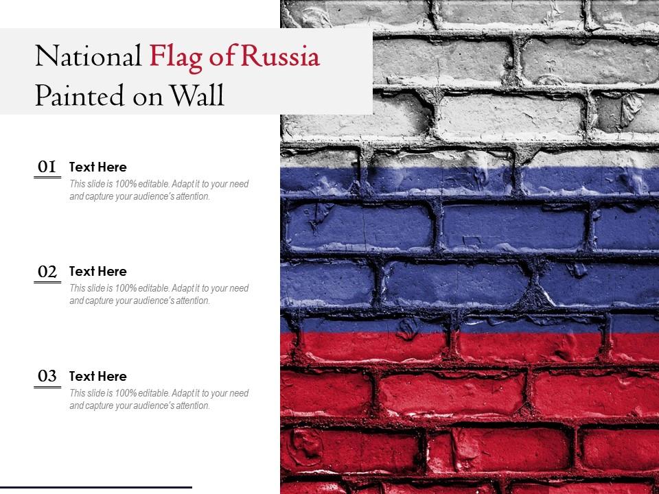 National flag of russia painted on wall Slide01
