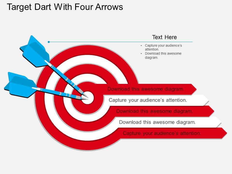 Nc target dart with four arrows flat powerpoint design Slide01