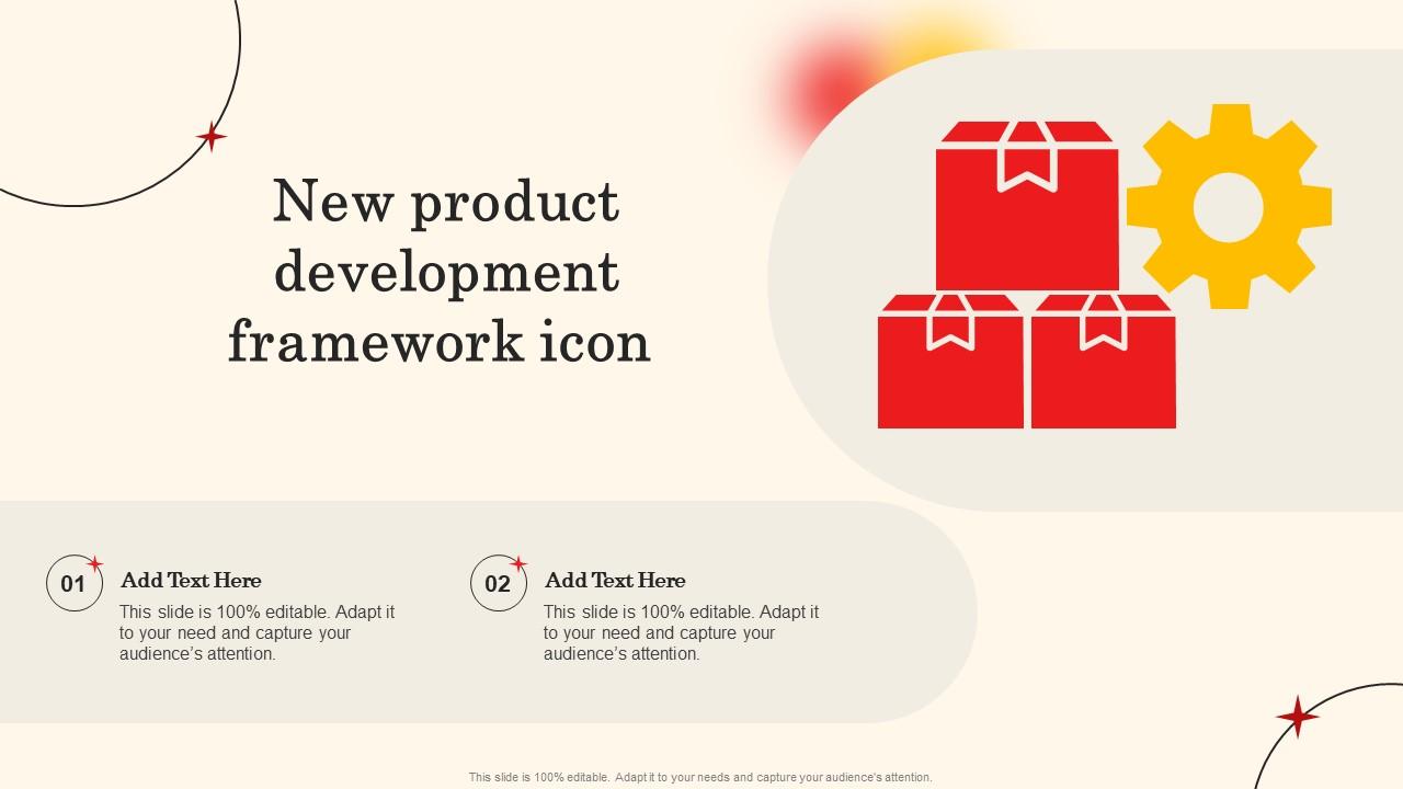 New Product Development Framework Icon PPT Template