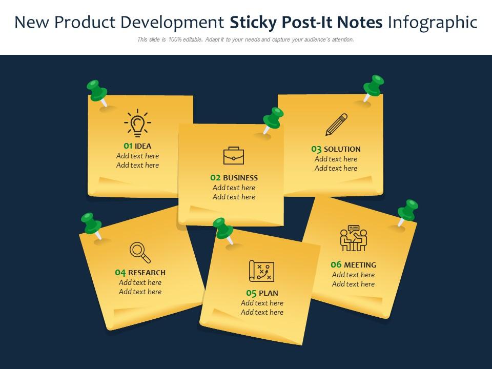 New product development sticky post it notes infographic Slide00