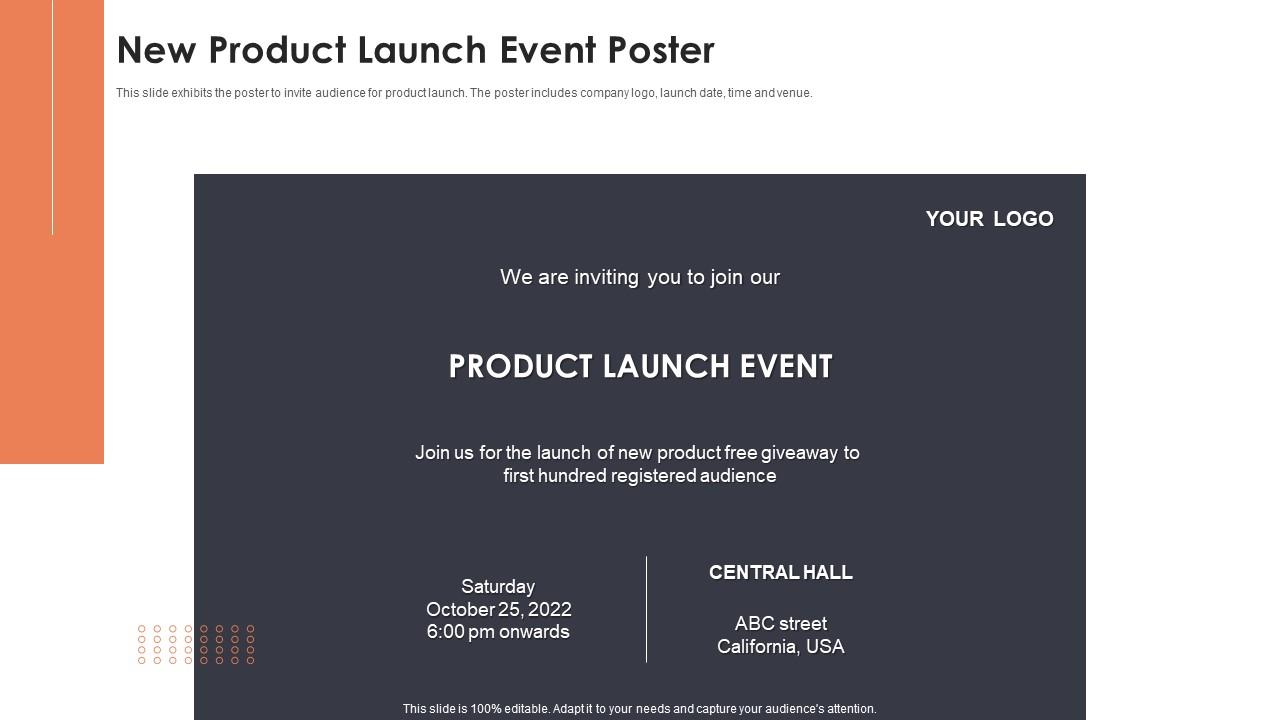 Pre Event Tasks New Product Launch Event Poster Ppt Powerpoint Presentation  Outline Diagrams
