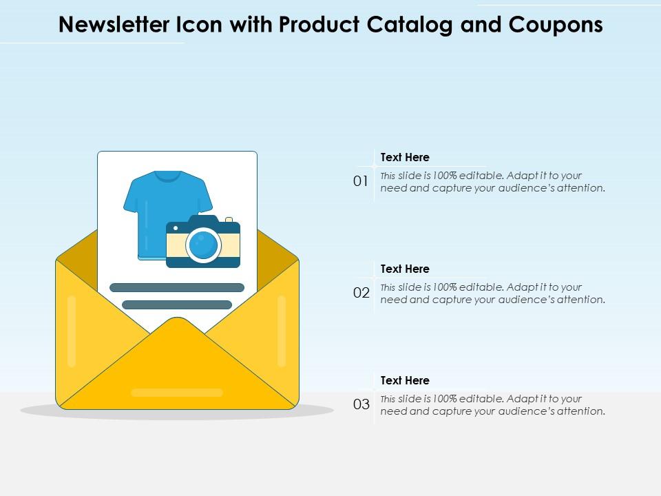 Newsletter icon with product catalog and coupons