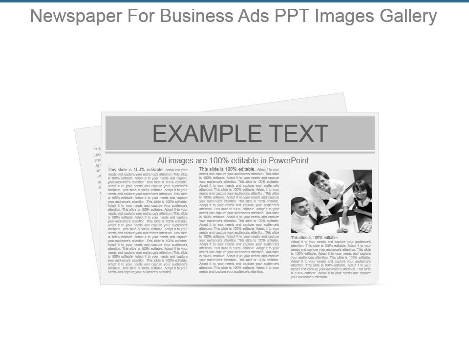 Newspaper for business ads ppt images gallery Slide01