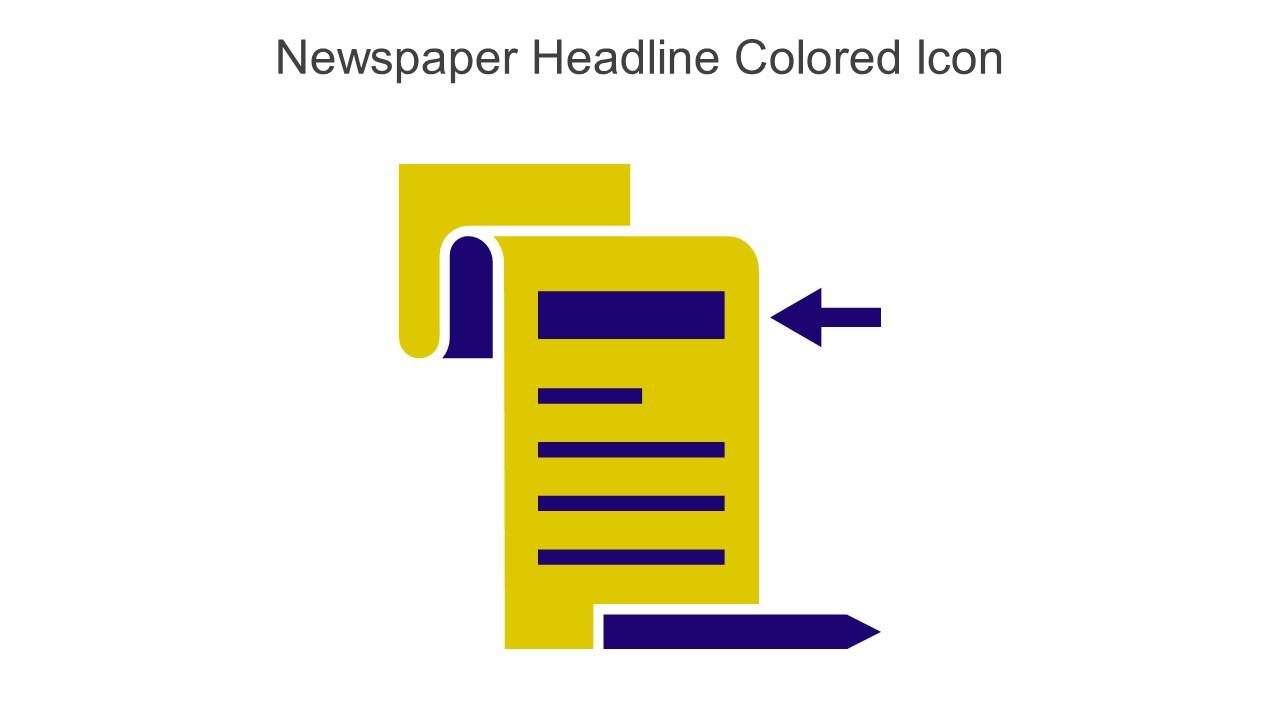Newspaper Headline Colored Icon In Powerpoint Pptx Png And Editable Eps Format Slide01