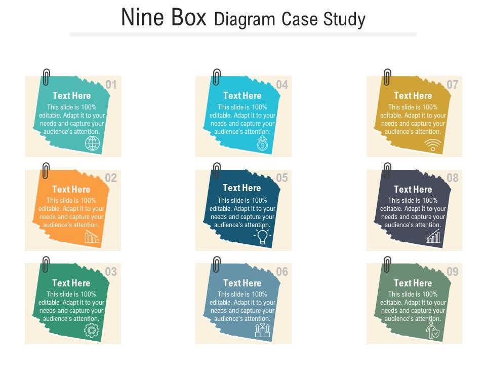Nine box diagram case study infographic template Slide00
