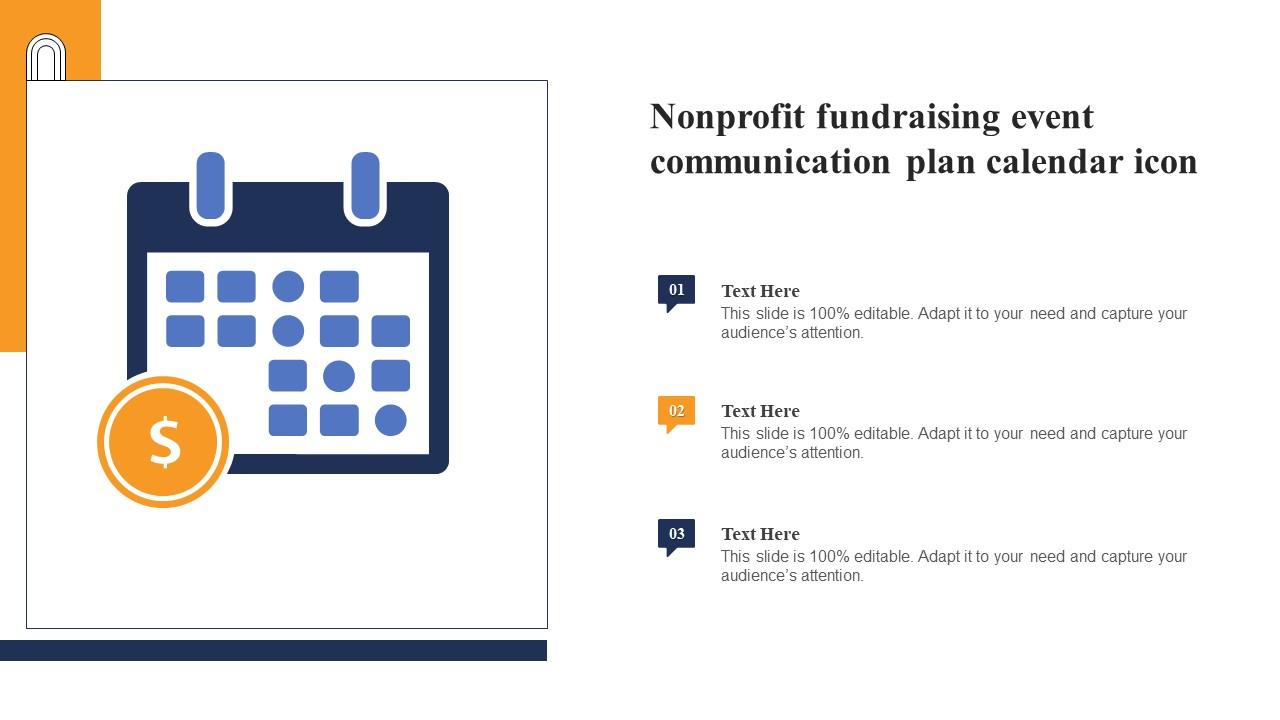 Nonprofit Fundraising Event Communication Plan Calendar Icon Slide01