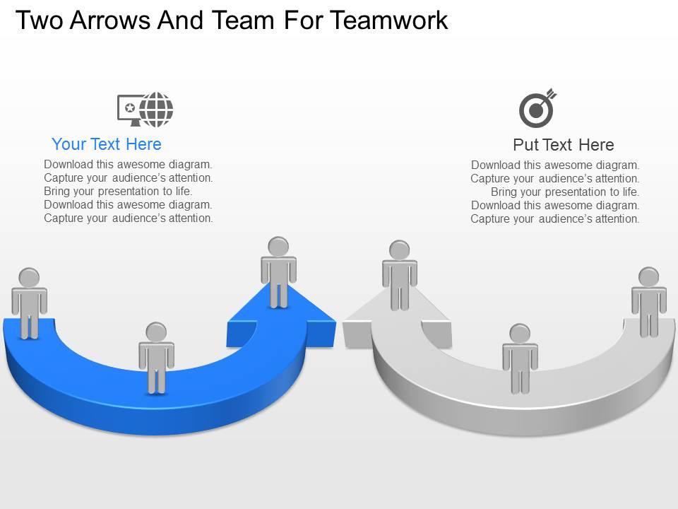 nq Two Arrows And Team For Teamwork Powerpoint Temptate | PowerPoint ...