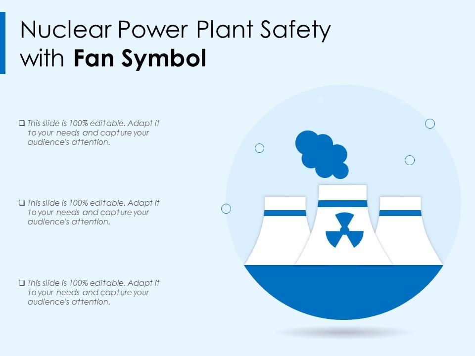 Nuclear power plant safety with fan symbol