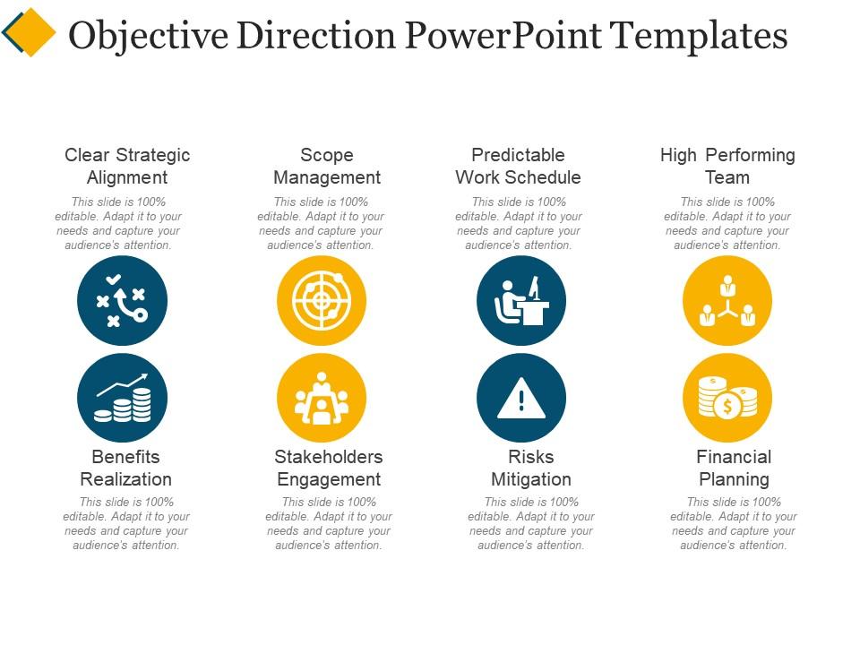 Objective direction powerpoint templates Slide00