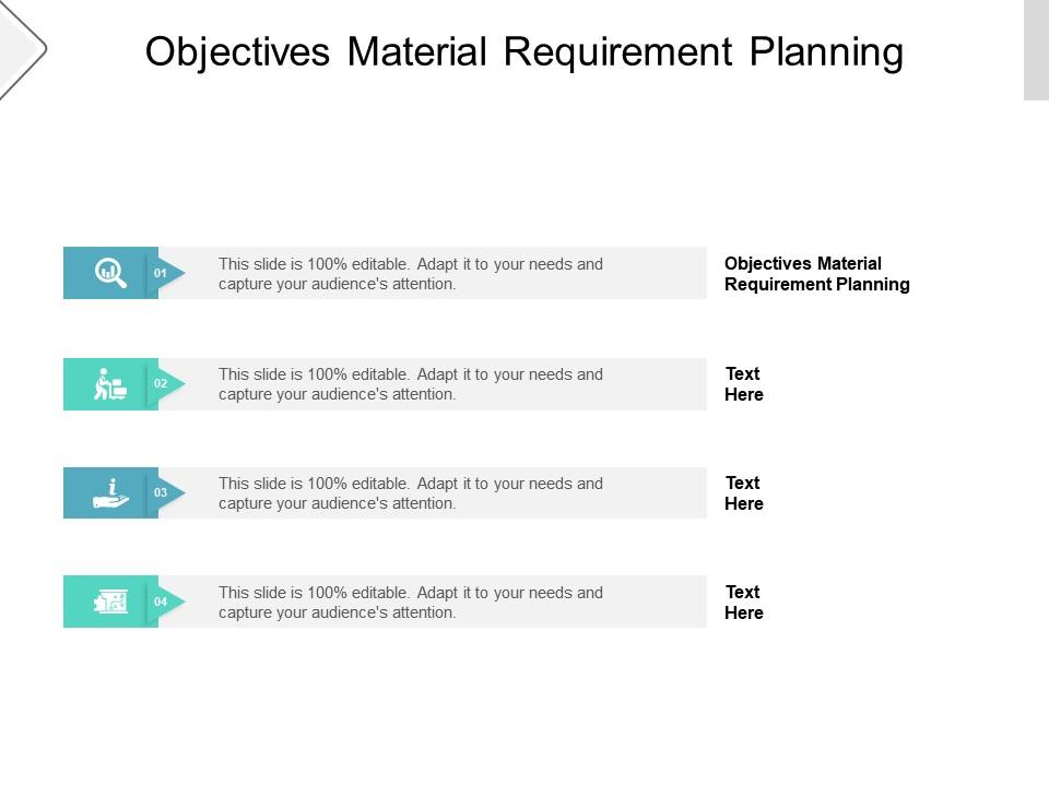 Objectives Material Requirement Planning Ppt Powerpoint Presentation