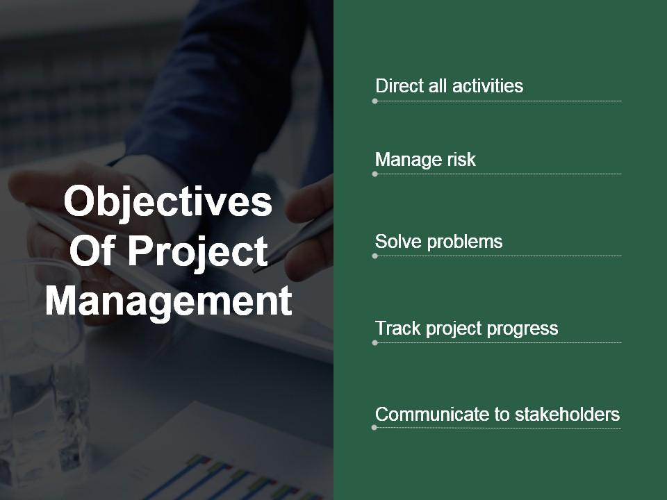 Objectives of project management presentation backgrounds Slide01