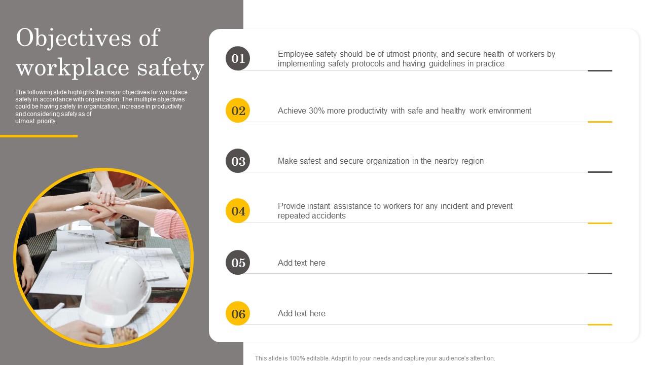 Objectives Of Workplace Safety Manual For Occupational Health And