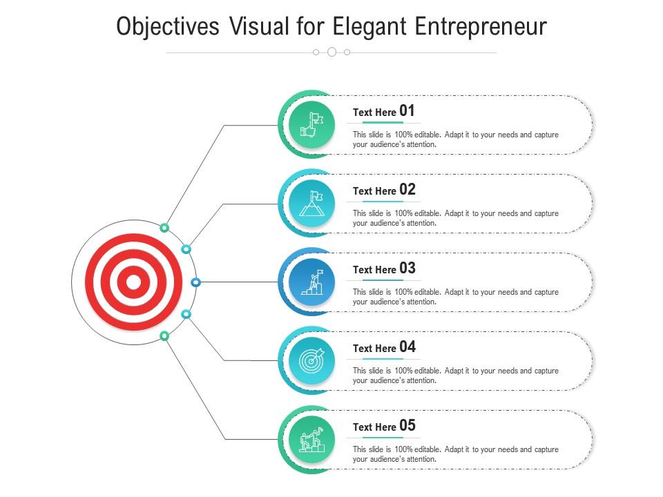 Objectives Visual For Elegant Entrepreneur Infographic Template