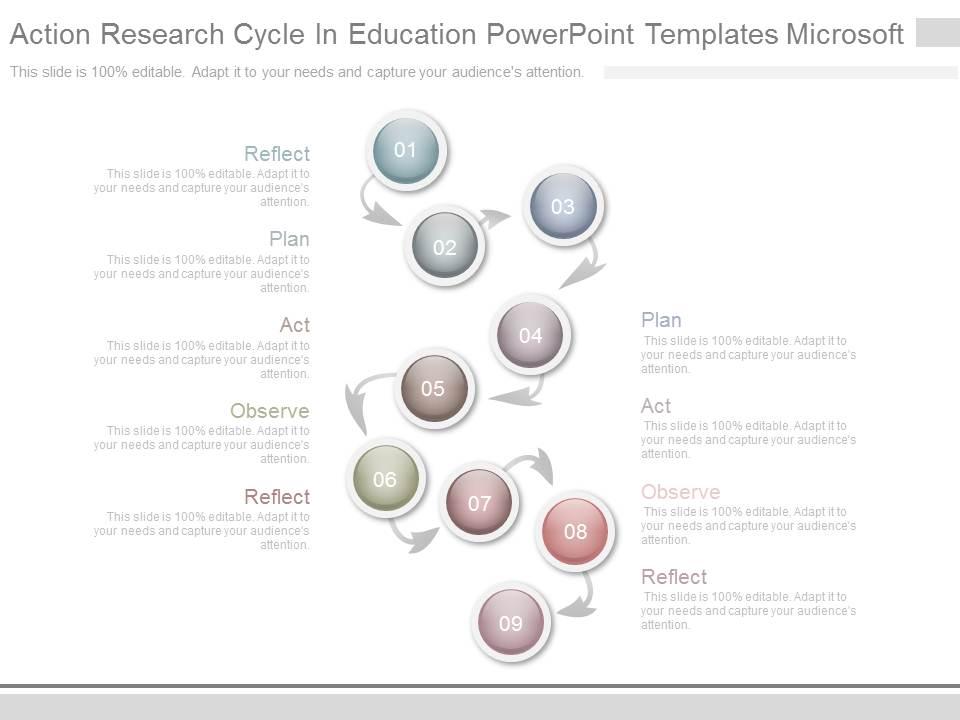 One action research cycle in education powerpoint templates microsoft Slide01
