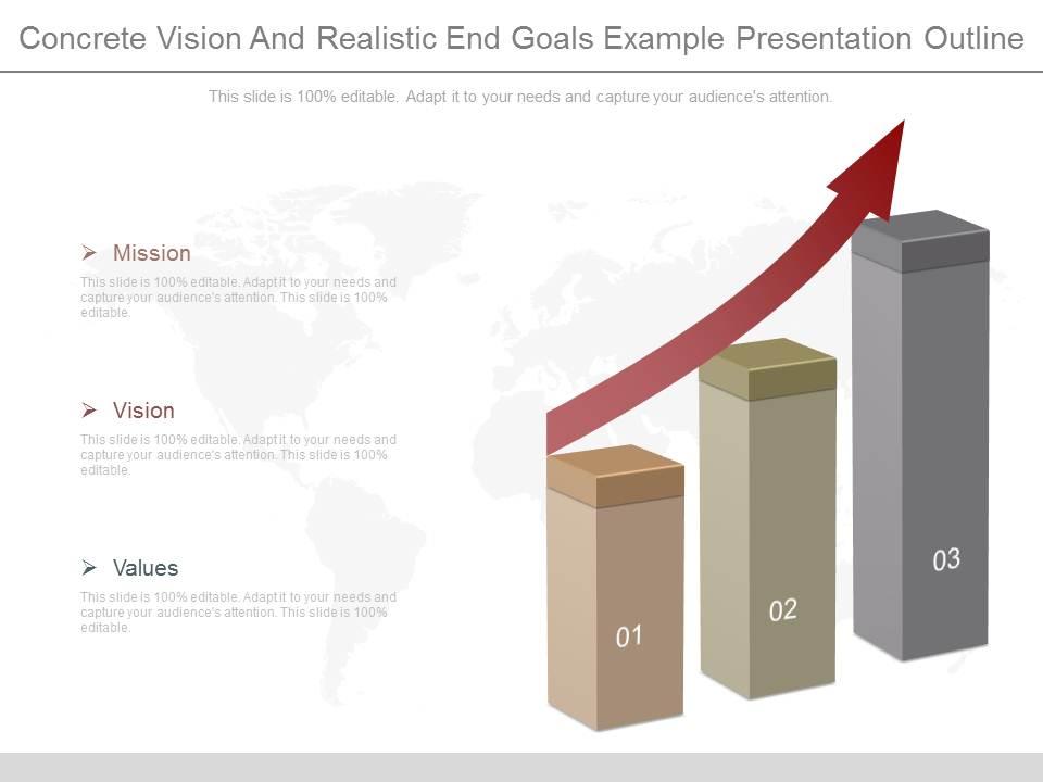 One Concrete Vision And Realistic End Goals Example Presentation