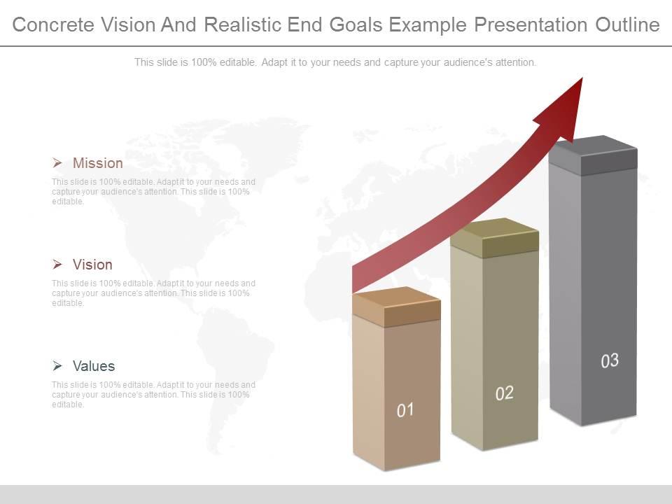 One concrete vision and realistic end goals example presentation outline Slide00