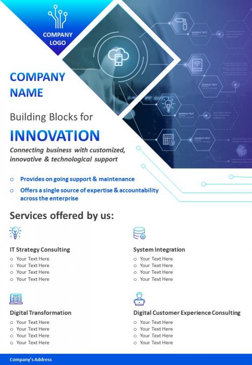 One page it consulting brochure template Slide01