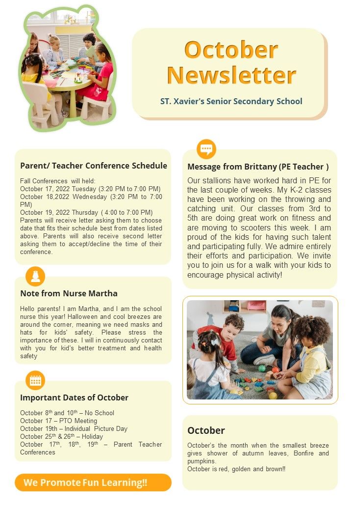 parents day report writing