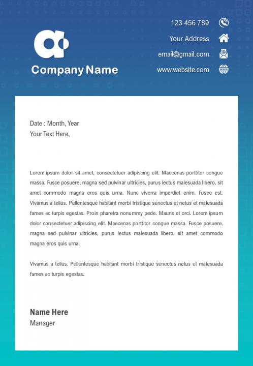 One page official letterhead design template Slide01