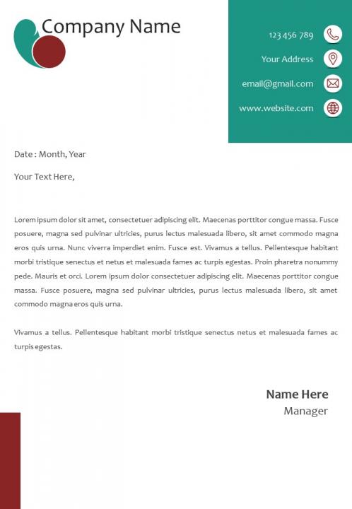 One page ptinting letterhead design template Slide01
