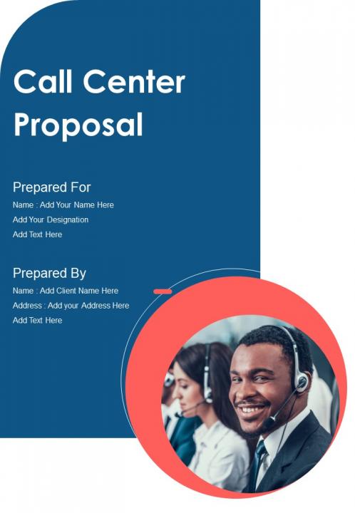 One pager call center proposal template Slide01
