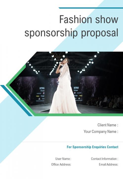 One pager fashion show sponsorship proposal template Slide01