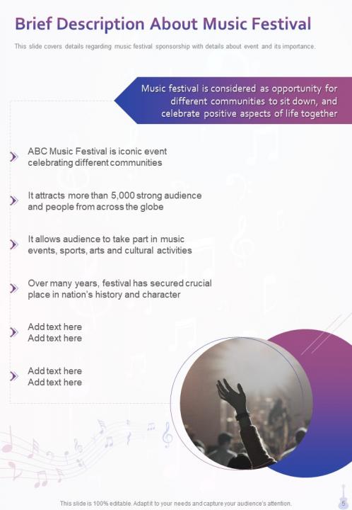 One pager music festival sponsorship proposal template Slide05