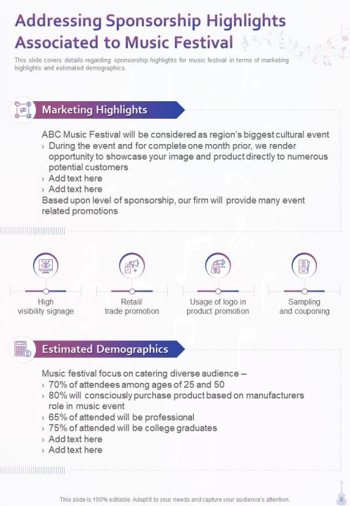 One pager music festival sponsorship proposal template Slide08