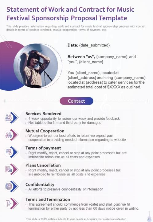 One pager music festival sponsorship proposal template Slide21