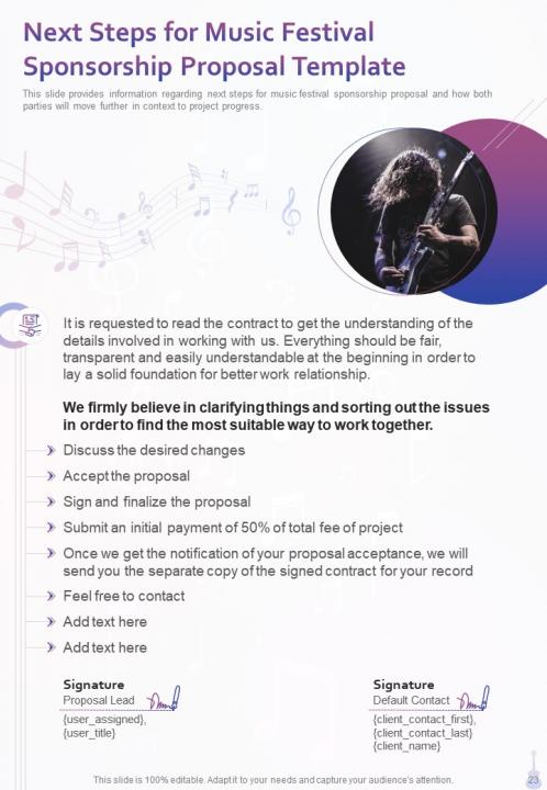 One pager music festival sponsorship proposal template Slide23