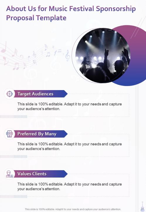One pager music festival sponsorship proposal template Slide27
