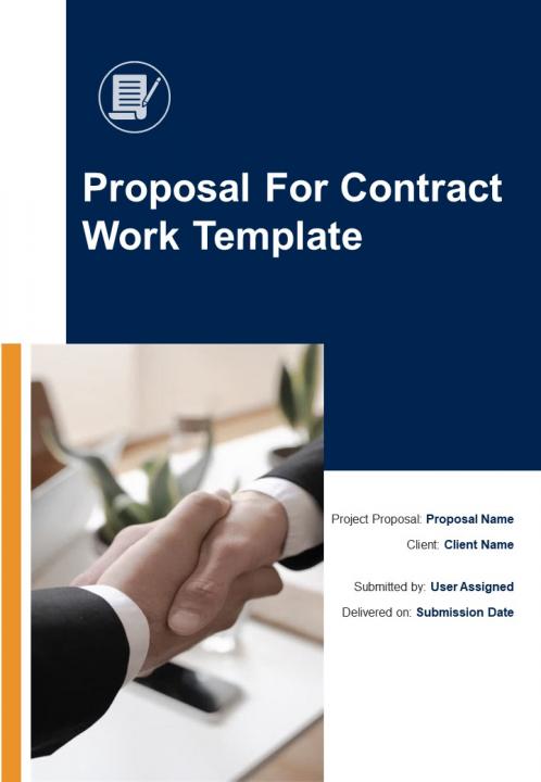 One Pager Proposal For Contract Work Template Presentation Graphics
