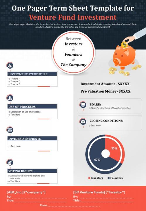 one-pager-term-sheet-template-for-venture-fund-investment-report-ppt