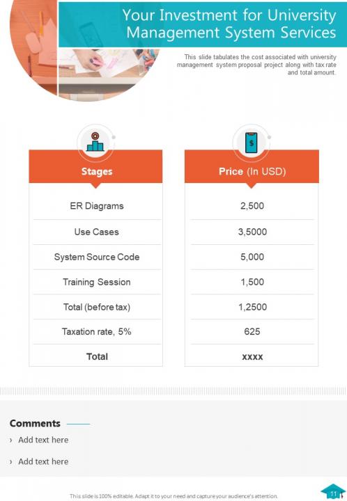 One pager university management system proposal template Slide12