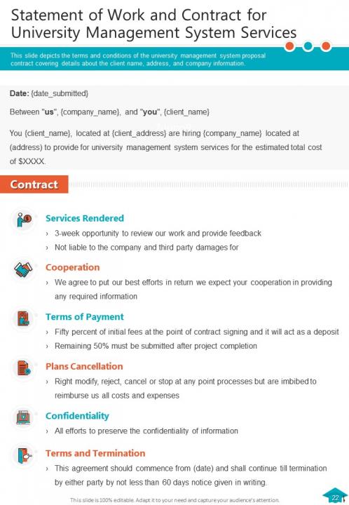 One pager university management system proposal template Slide23